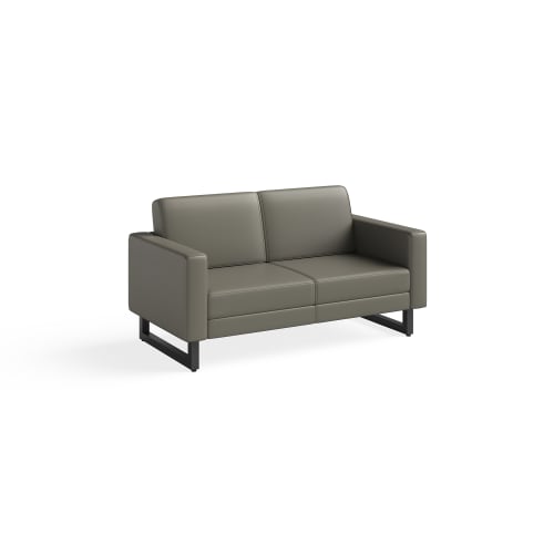 Mirella Lounge Settee with Black Legs, Gray